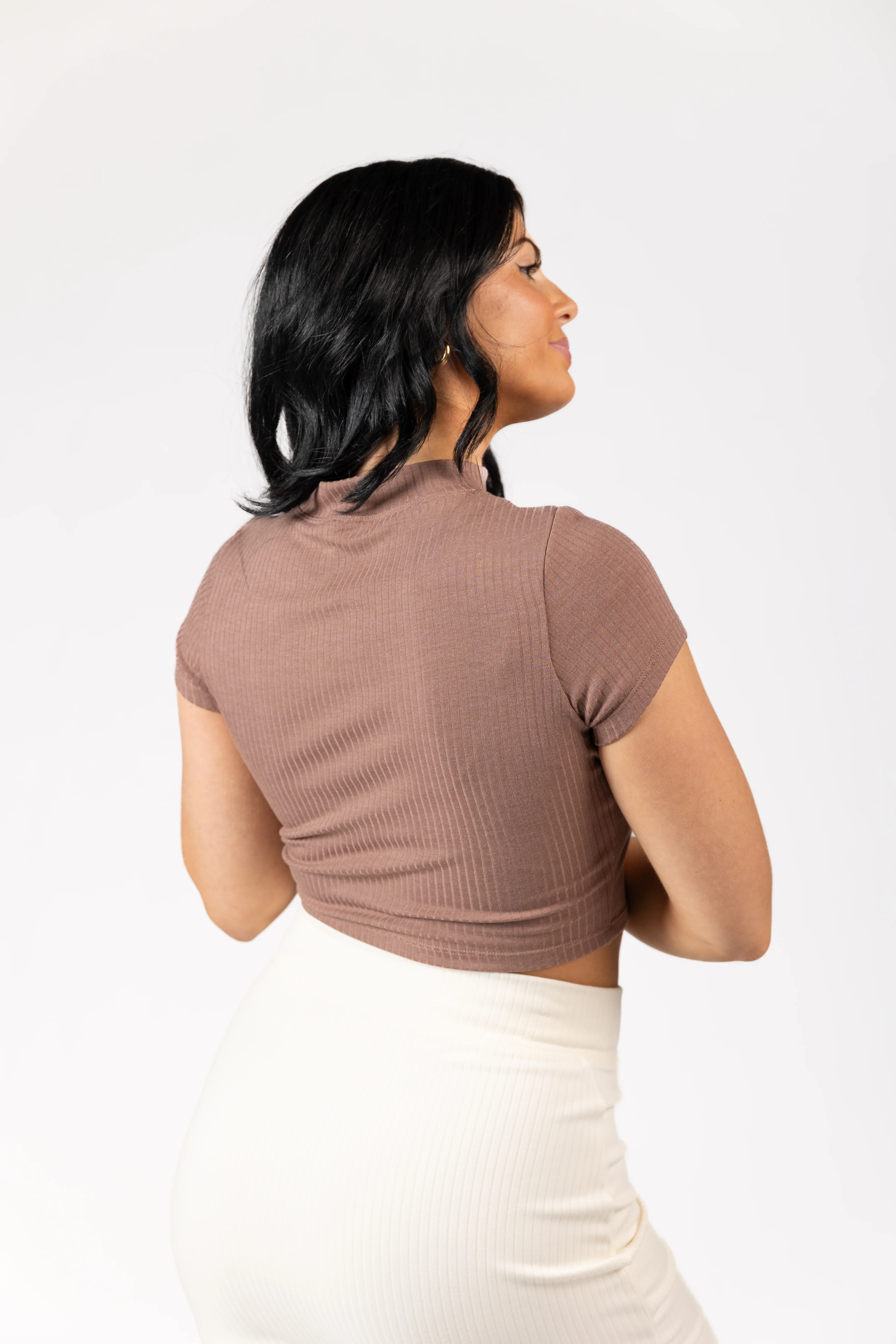 Luxe Rib Mockneck Crop - Image 10
