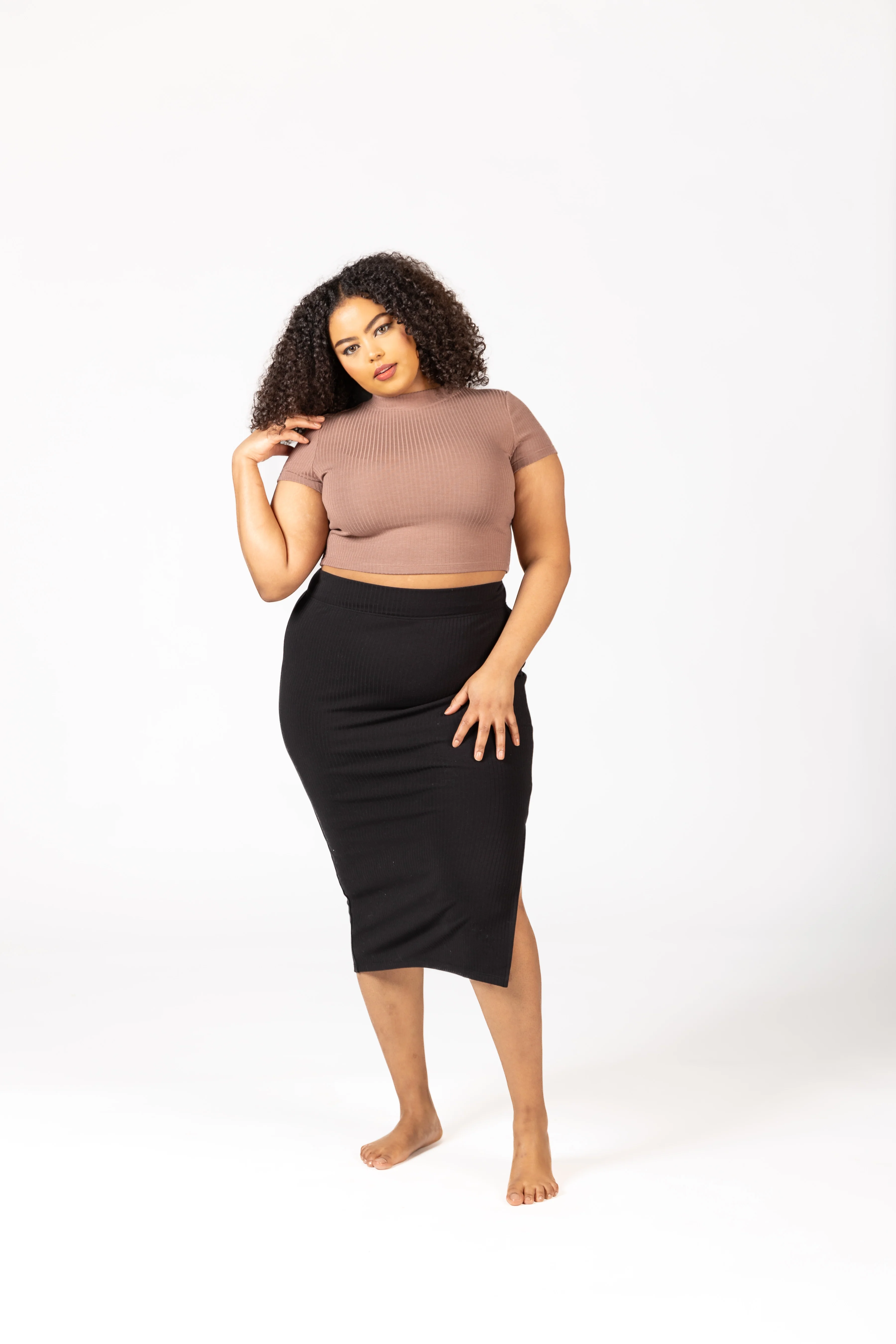 Luxe Rib Mockneck Crop - Image 12