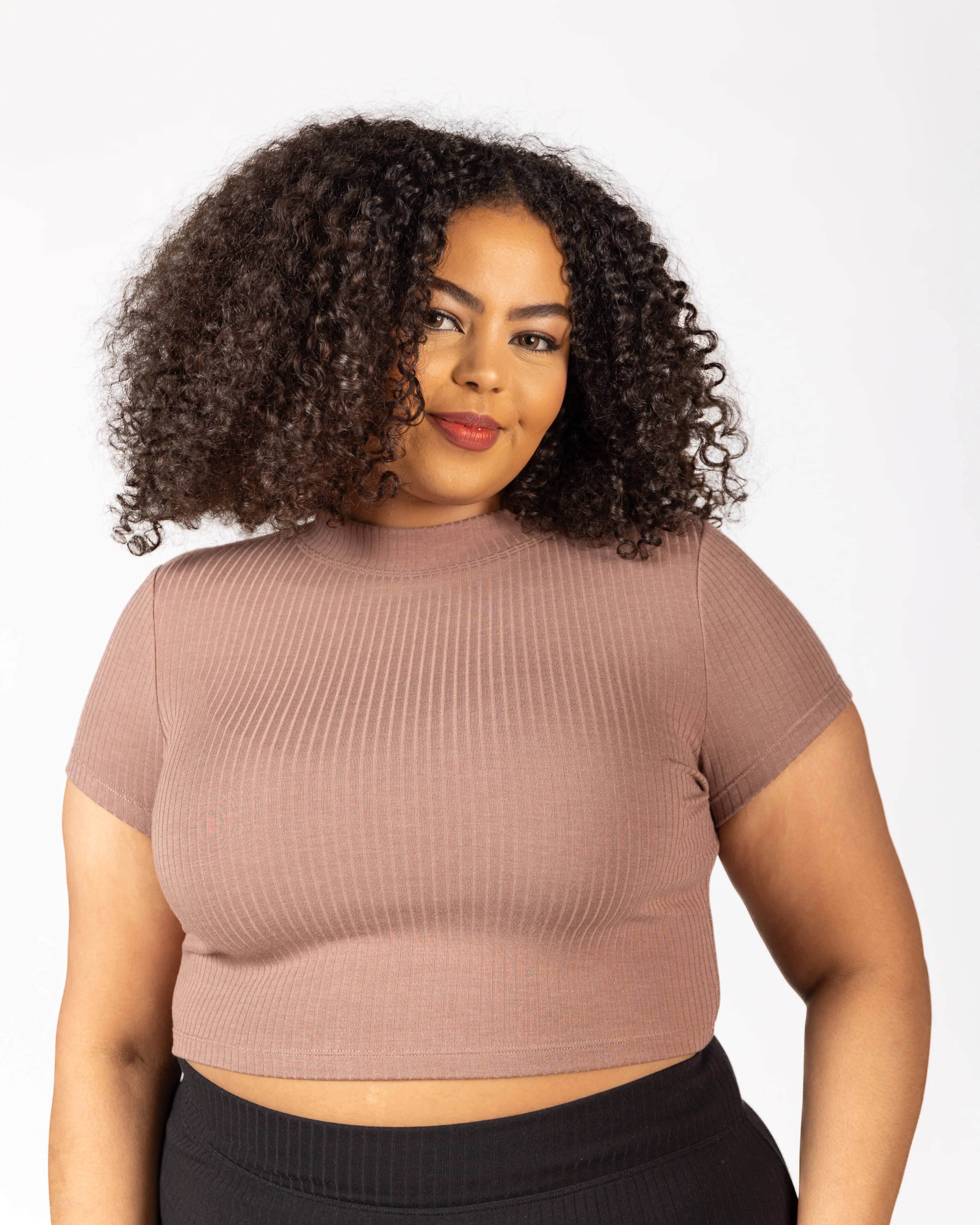 Luxe Rib Mockneck Crop - Image 7