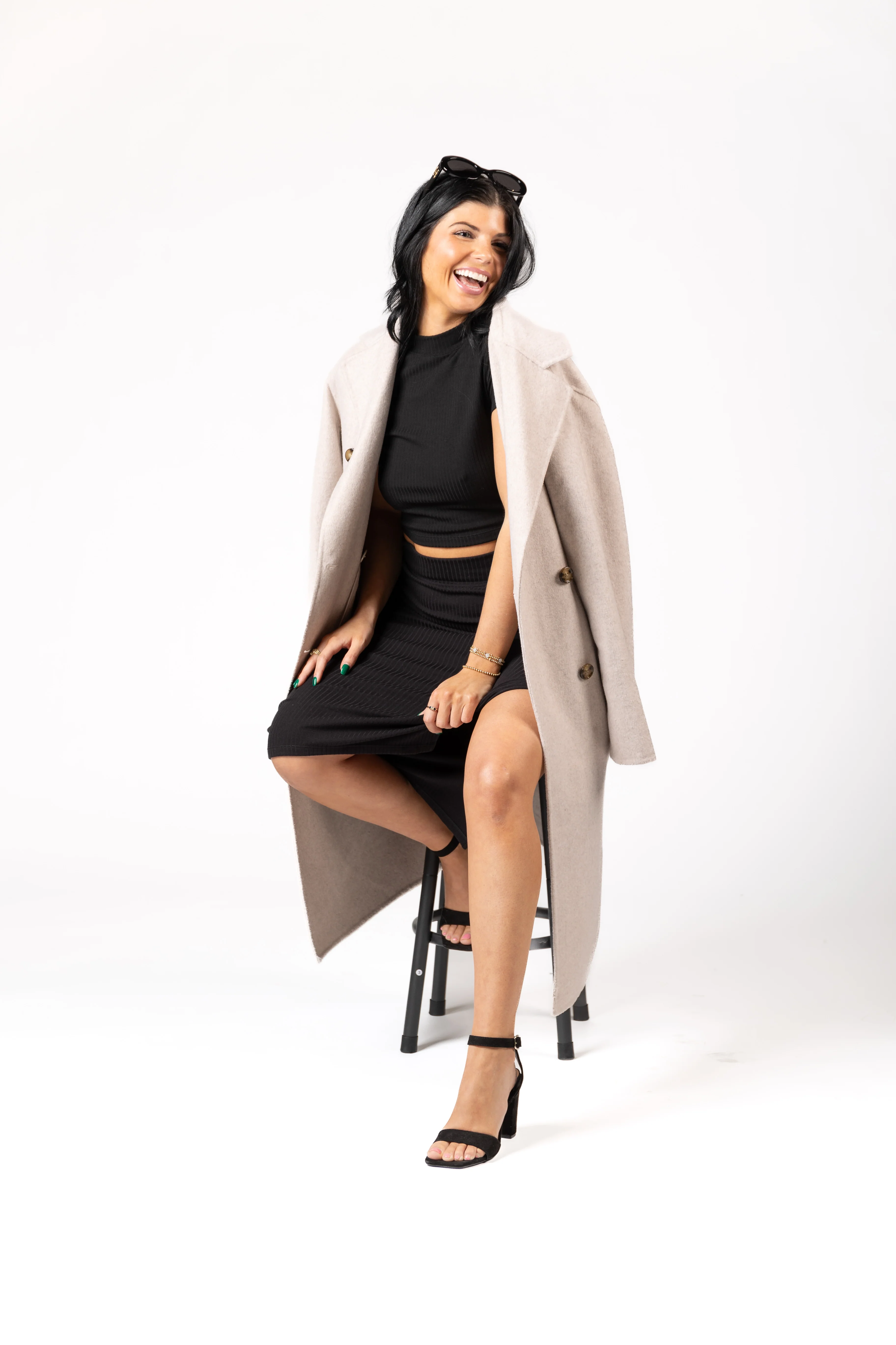 Luxe Rib Open Back Crop - Black - Image 4