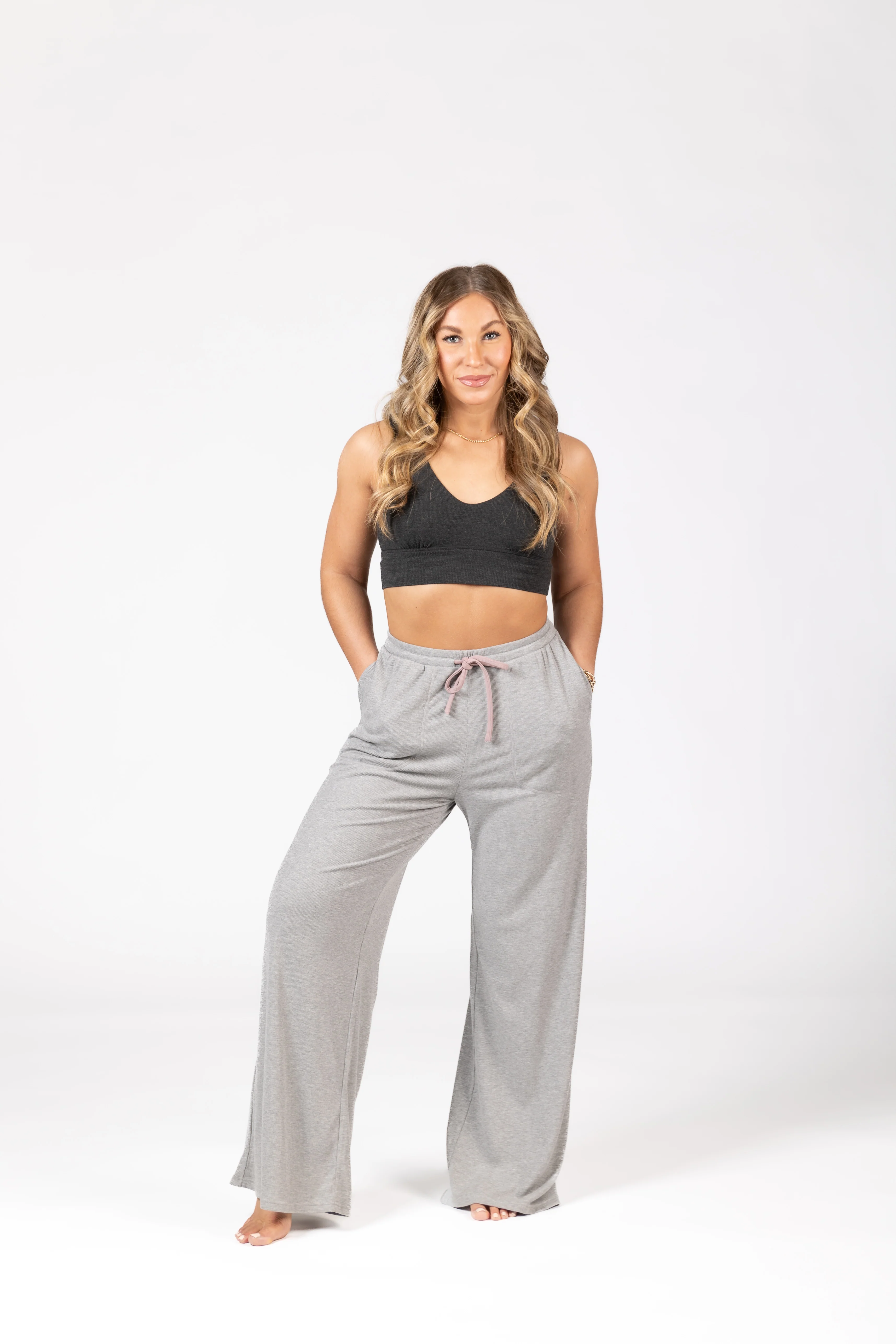 Soft Lounge Rib Wide Leg Pant - Image 11