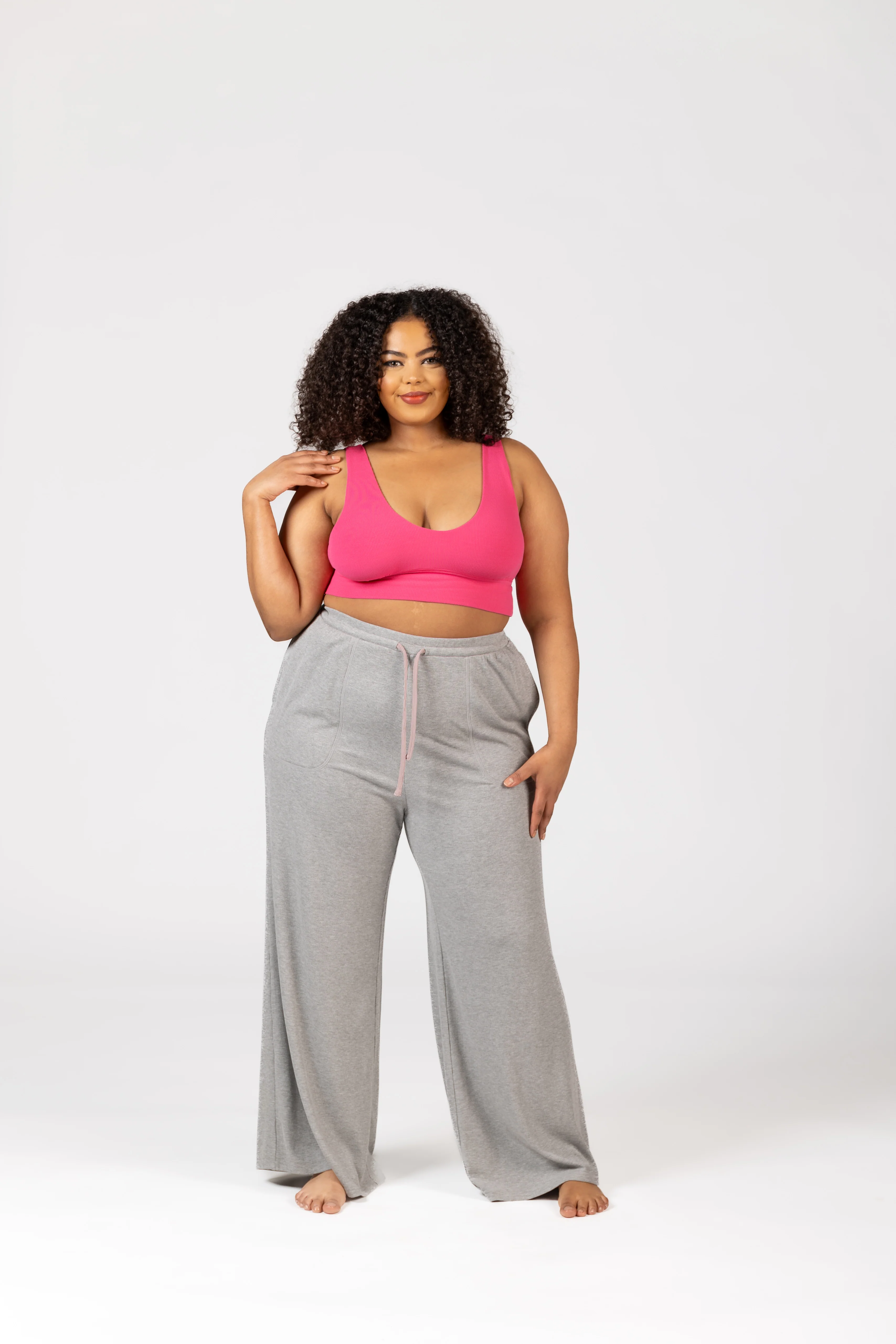 Soft Lounge Rib Wide Leg Pant - Image 12