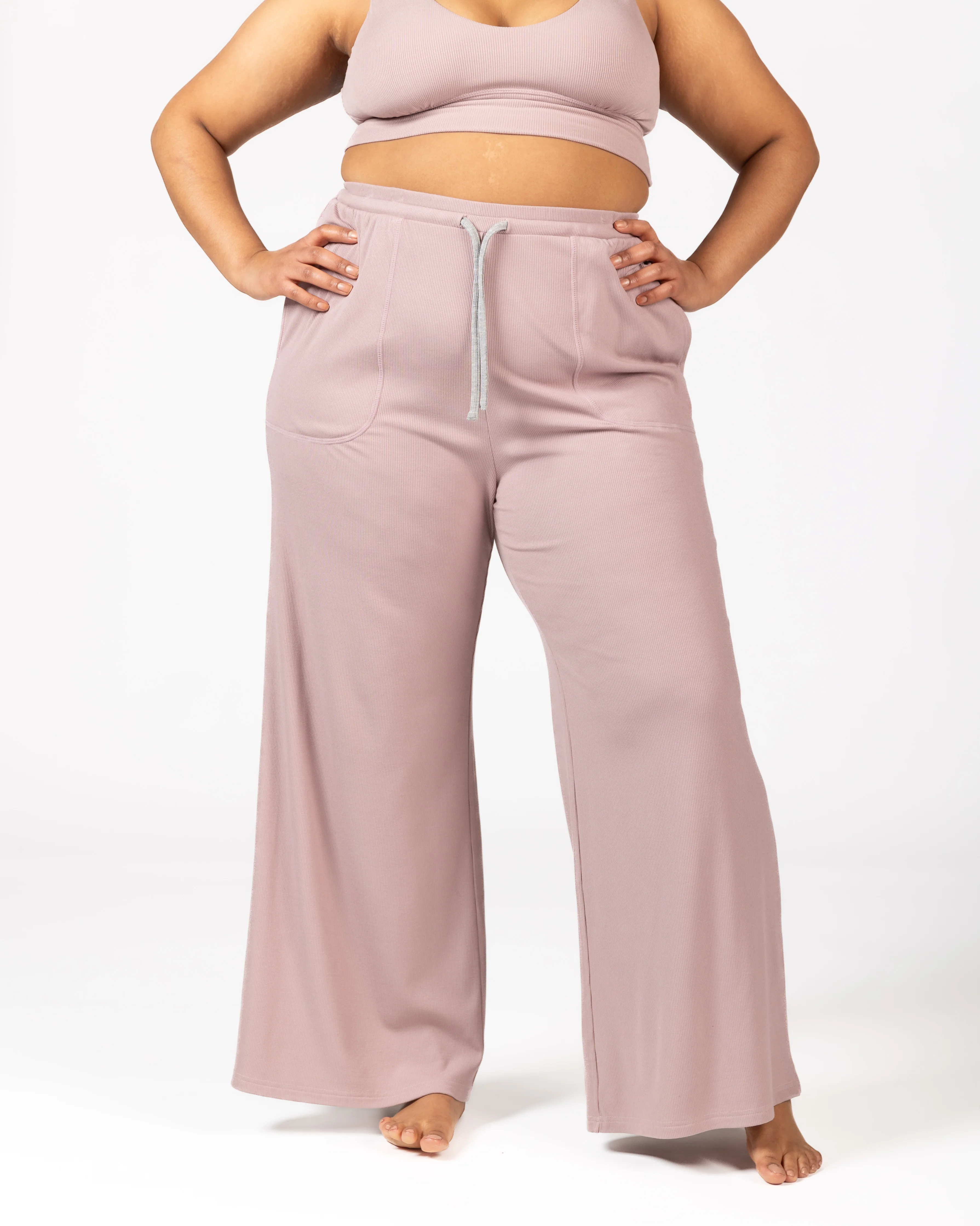 Soft Lounge Rib Wide Leg Pant - Image 14