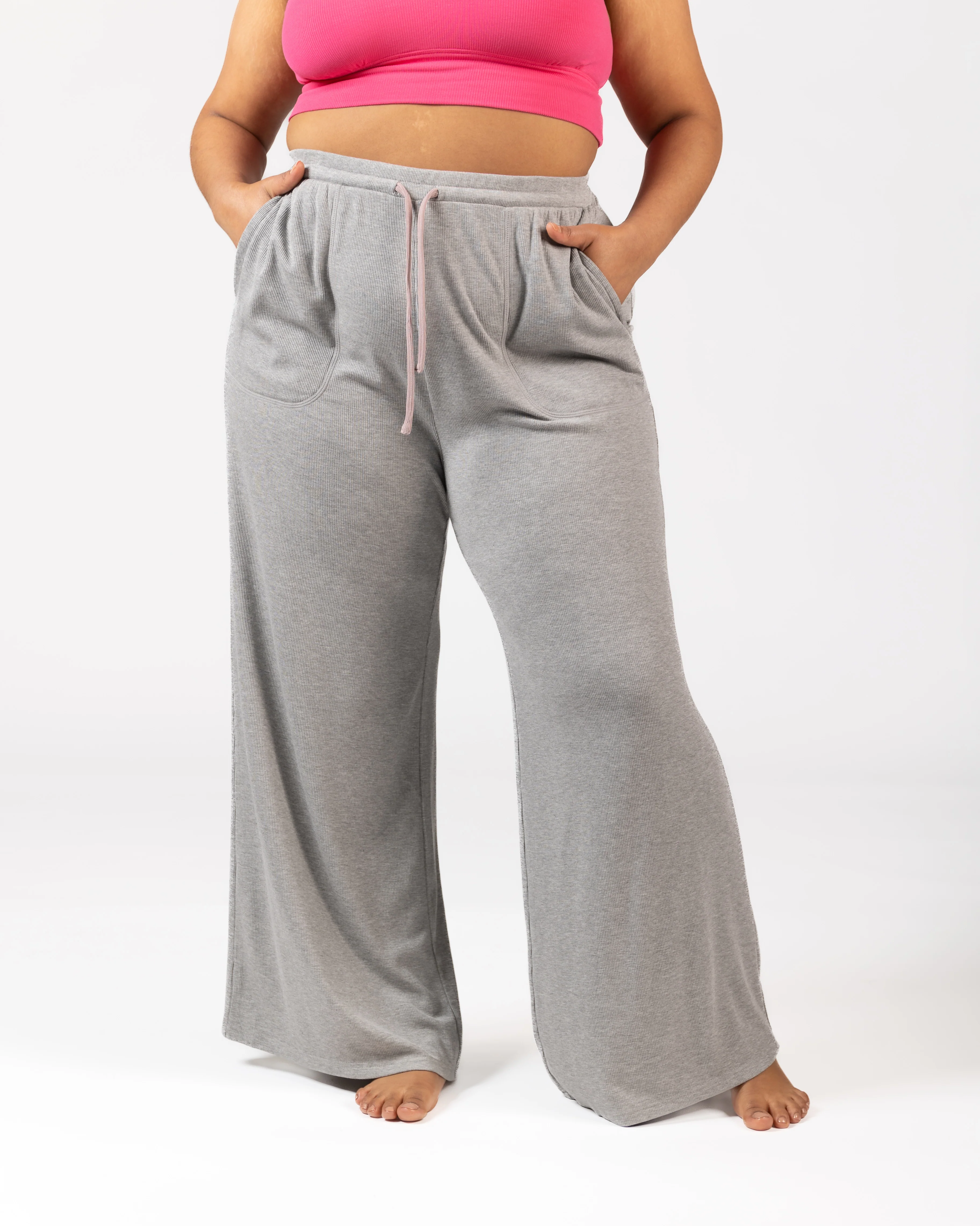 Soft Lounge Rib Wide Leg Pant - Image 6