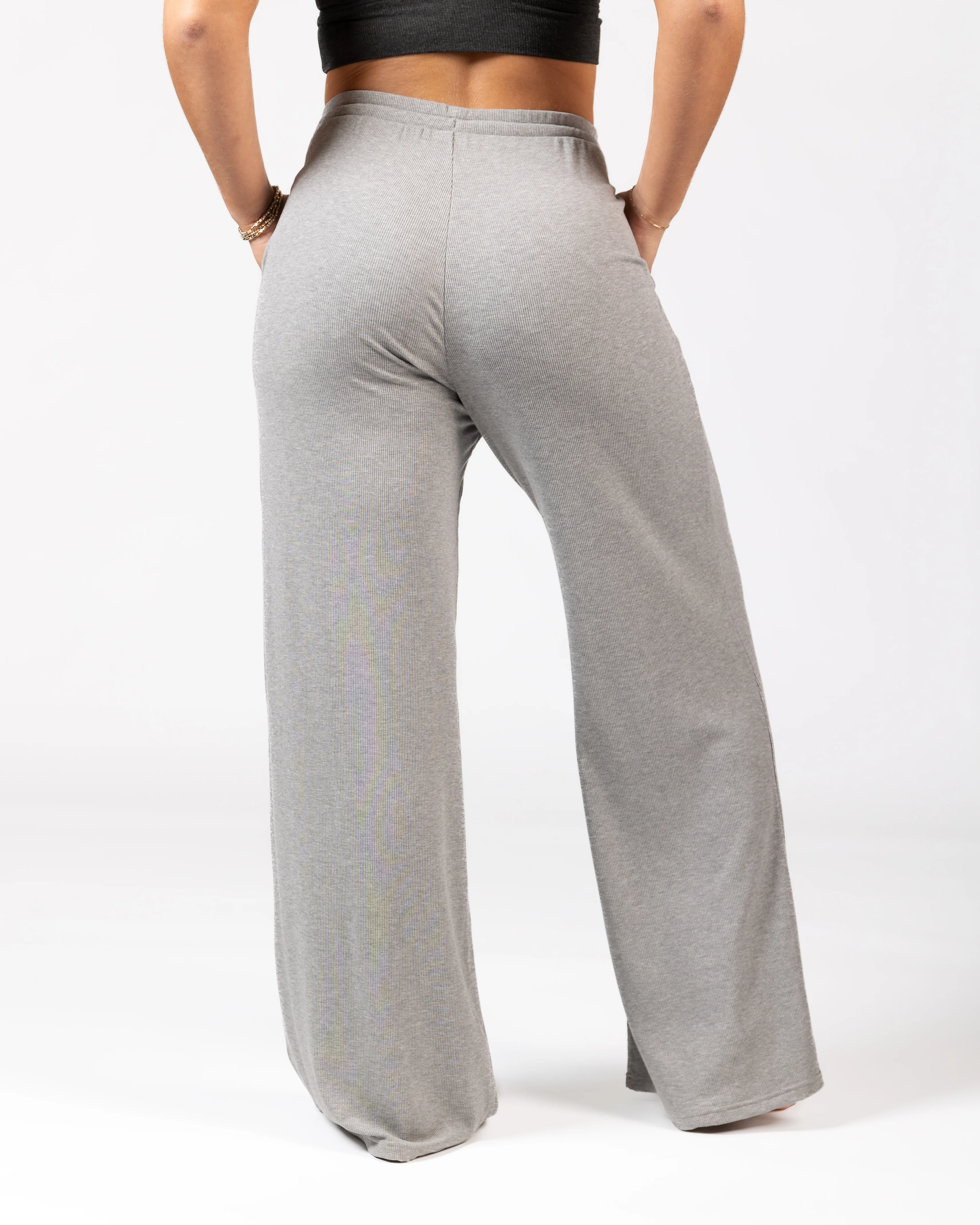 Soft Lounge Rib Wide Leg Pant - Image 9